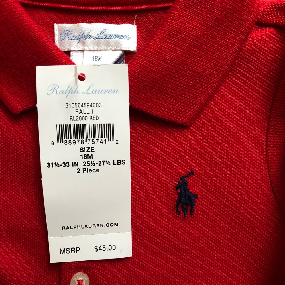 Baby Girl’s Ralph Lauren Polo Red Shirt Dress.